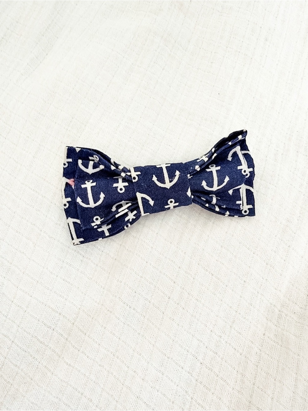 3/$20 Anchor Print Baby Bowtie in Blue & White | Handmade |
